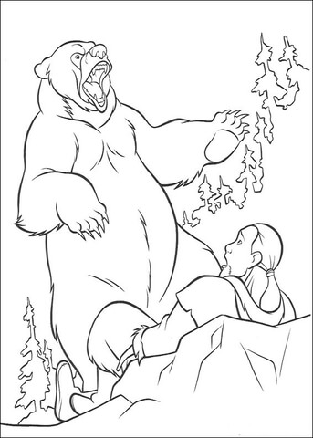 The Bear Is Angry  Coloring Page